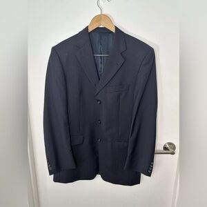 Burberry London Mens Dark Navy W/ Stripes 100% Wool 3 Button Sport Coat 40R EUC